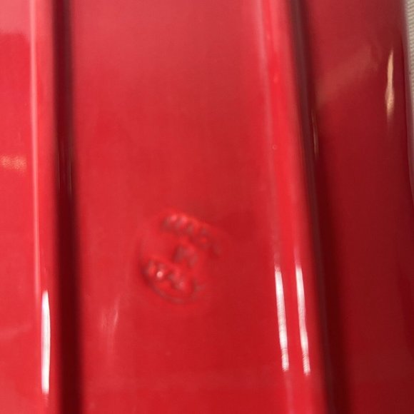 Candy Dish Made in Italy Rectangle Christmas Tree Pattern Red Bright Stars READ - Picture 3 of 10